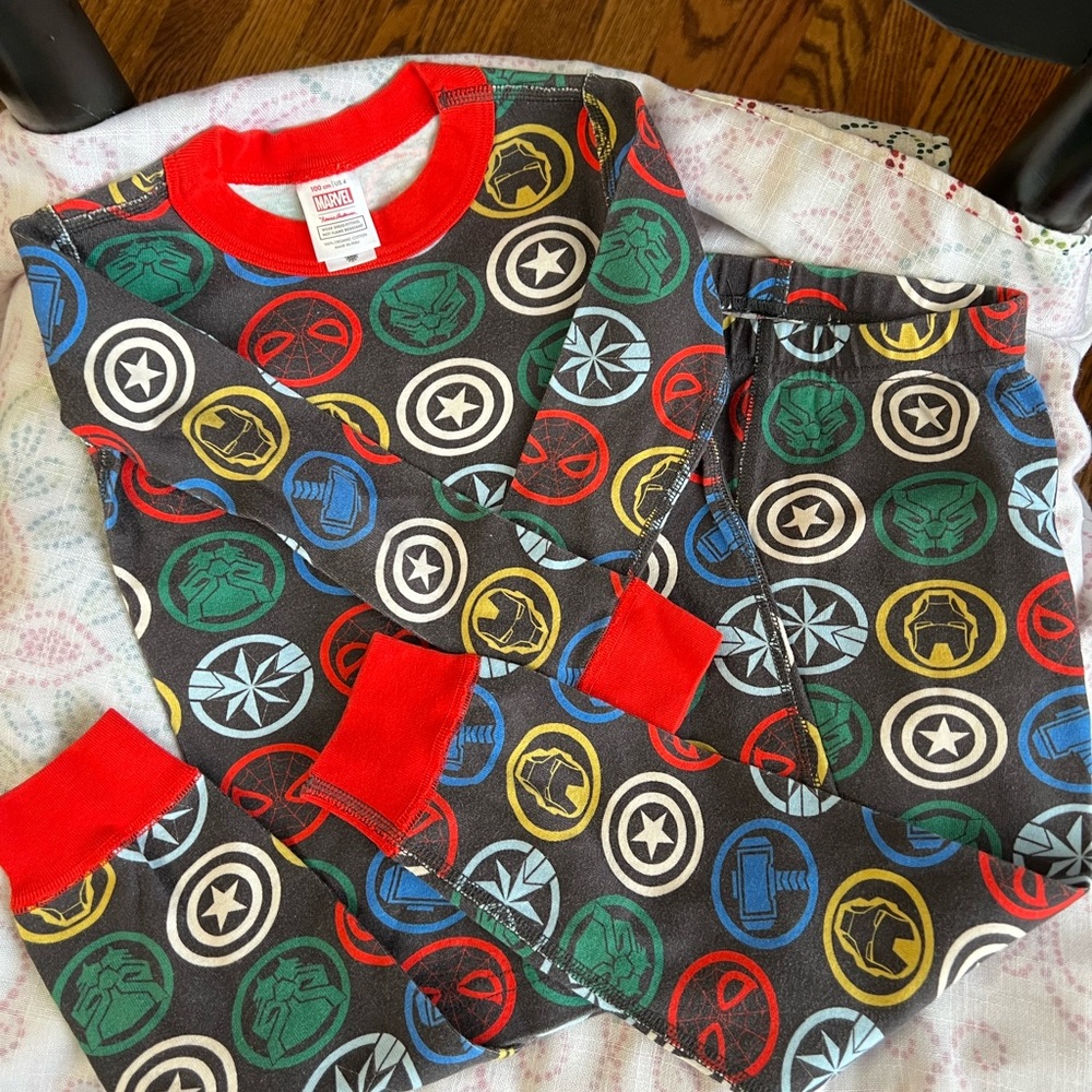 Hanna Andersson Kids Pajama Set - Red, Green, Blue, Yellow